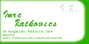 imre ratkovics business card